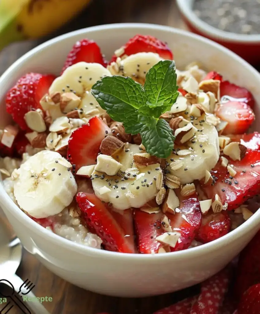 Haferflocken-Honig-Salat mit Erdbeer- und Bananenstücken: Eine köstliche Fusion der Aromen