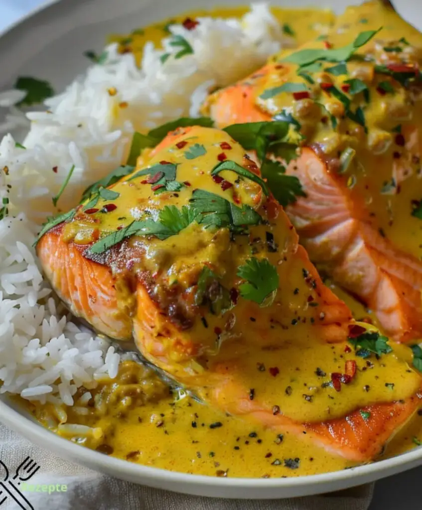 Gebackener Kokos-Curry-Lachs