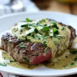 Saftiges Steak mit cremiger Knoblauchrahmsauce