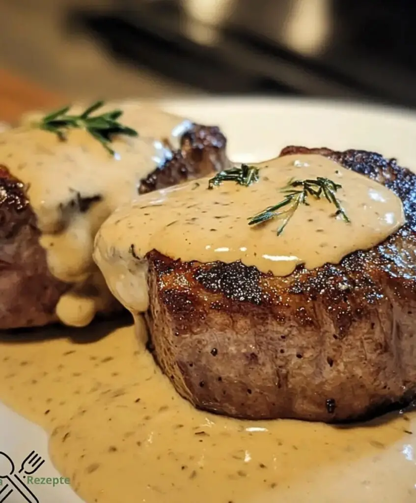 Filet Mignon mit cremiger Parmesan-Senf-Sauce