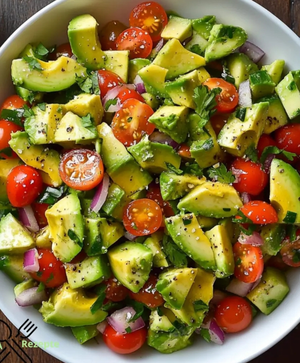 Frischer Avocado-Salat mit Limetten-Honig-Dressing