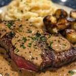 Zartes Rindersteak in aromatischer Diane-Soße