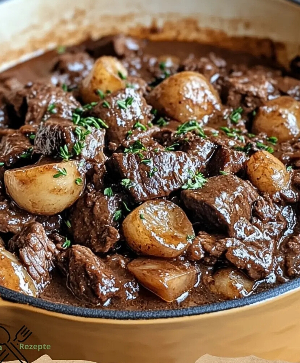 Vereinfachtes Französisches Boeuf Bourguignon