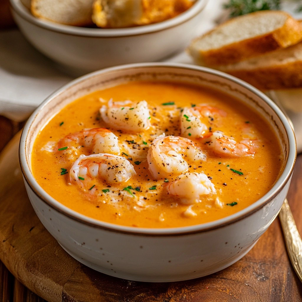 Meeresfrüchte-Bisque mit Krabben und Garnelen 