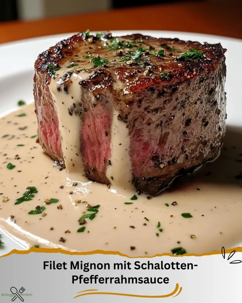 Gebratenes Filet Mignon mit Schalotten-Pfefferrahmsauce