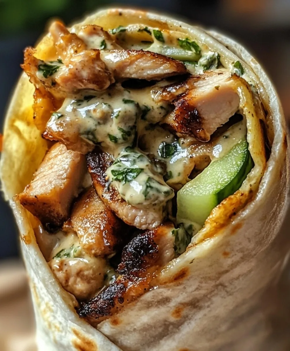 Griechisches Hähnchen-Gyros mit hausgemachtem Tzatziki