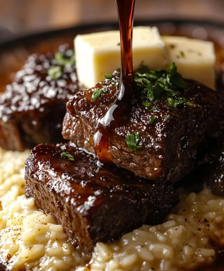 Zarte Rinderbrust in Cola mit cremigem Parmesan-Risotto