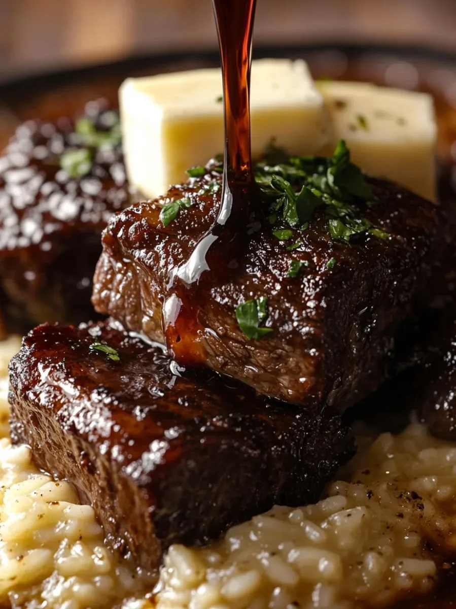 Zarte Rinderbrust in Cola mit cremigem Parmesan-Risotto