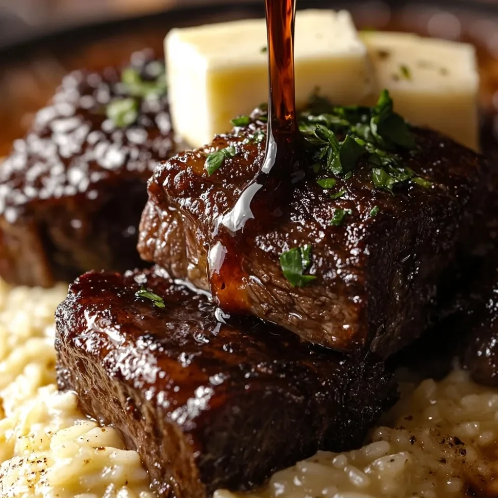 Zarte Rinderbrust in Cola mit cremigem Parmesan-Risotto