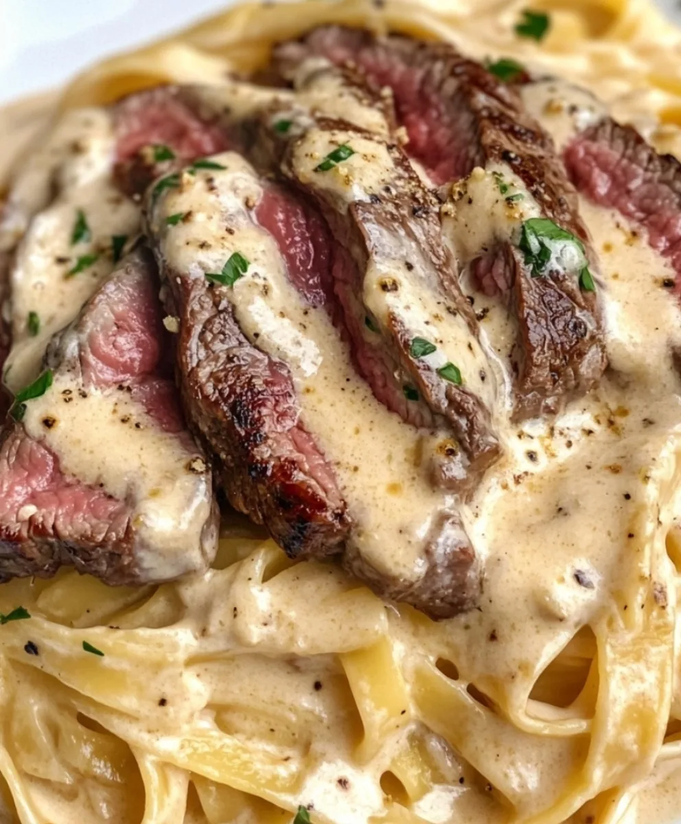 Steak Fettuccine in cremiger Sauce