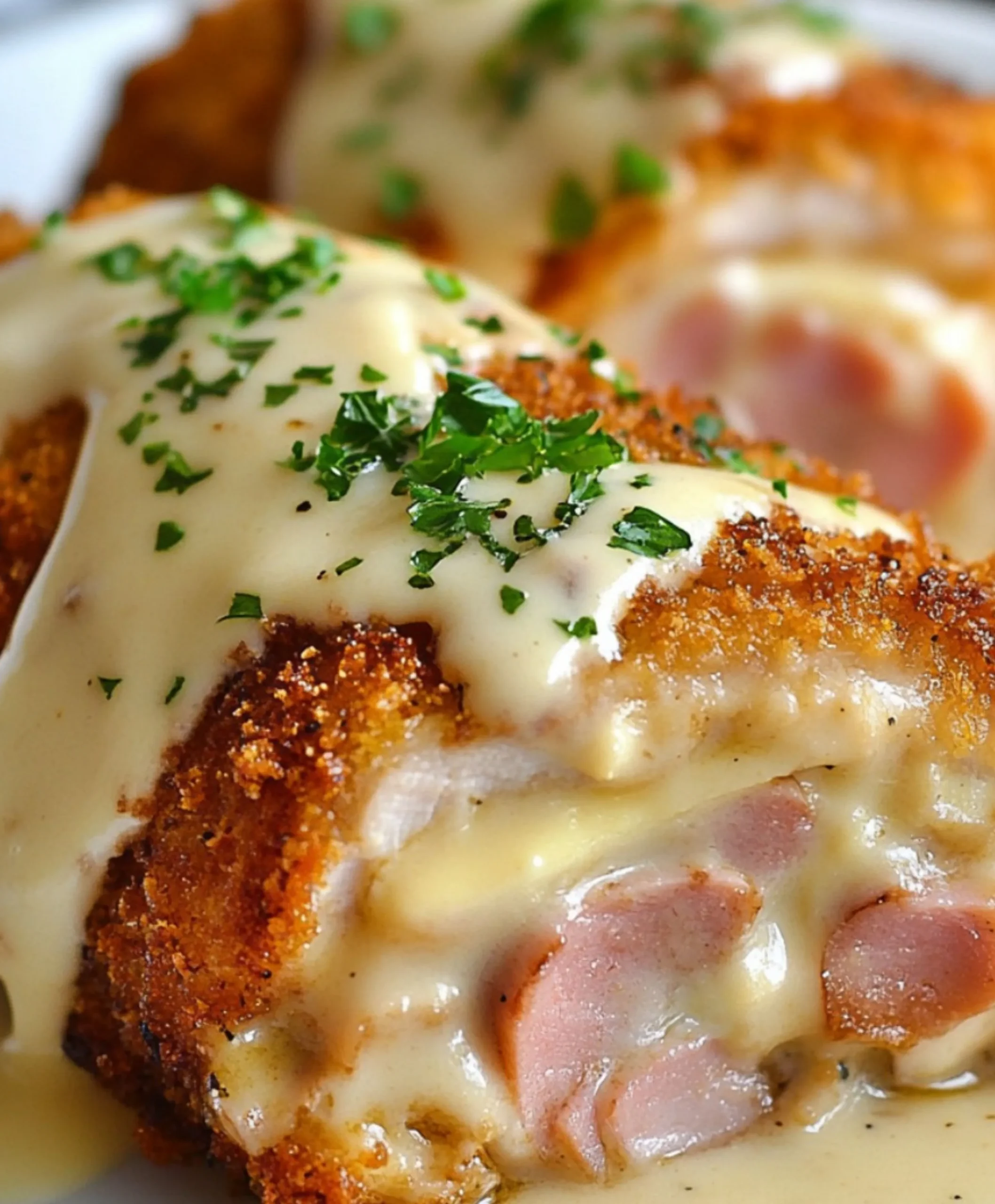 Chicken Cordon Bleu mit Schweizer Käsesauce