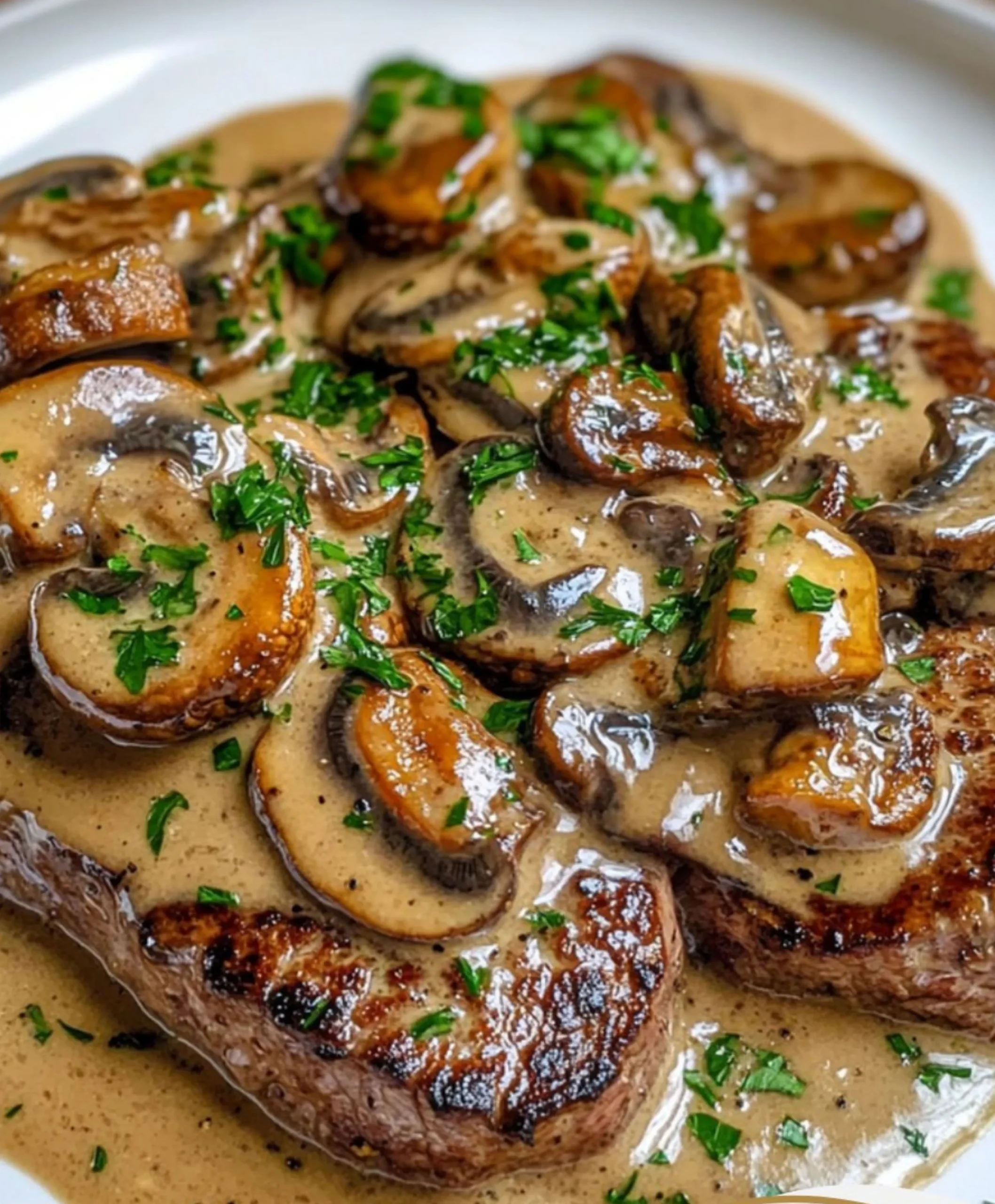 Steak Diane mit cremiger Pilzsoße einfach zubereiten.