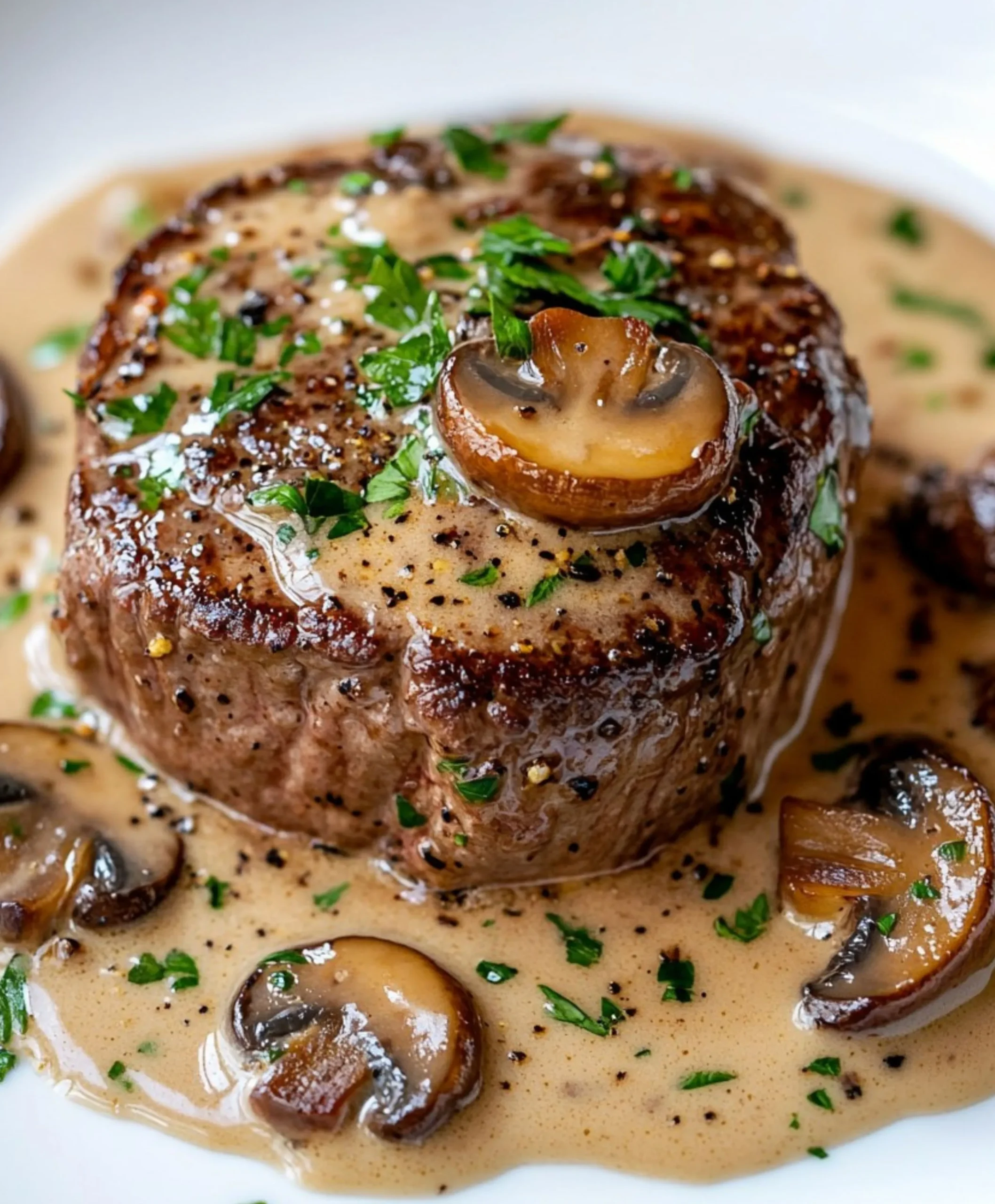 Steak Diane mit cremiger Pilzsauce einfach zubereiten.