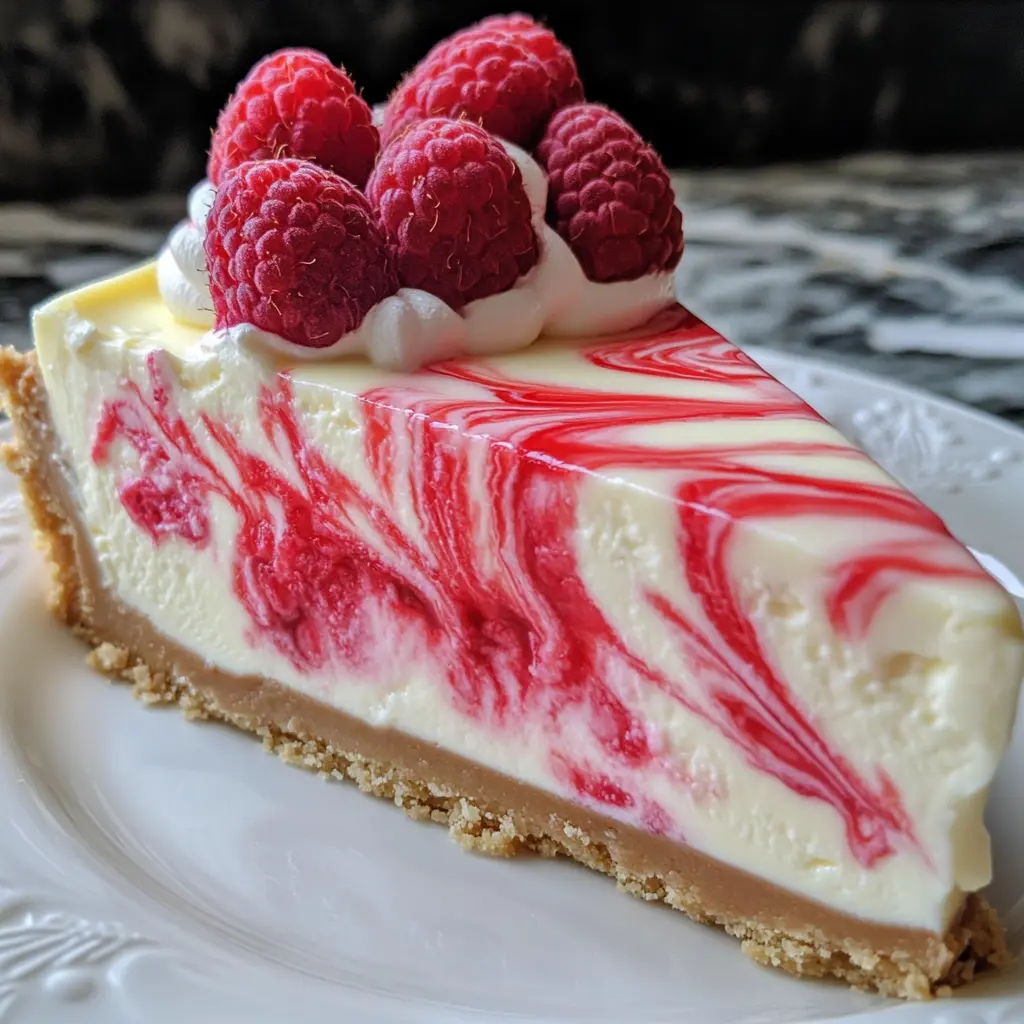 Weiße Schokoladen-Himbeer-Käsekuchen