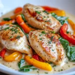 Hähnchenbrust in Frischkäse-Sauce mit Gemüse