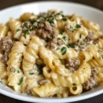 Cremige italienische Rindfleisch-Pasta