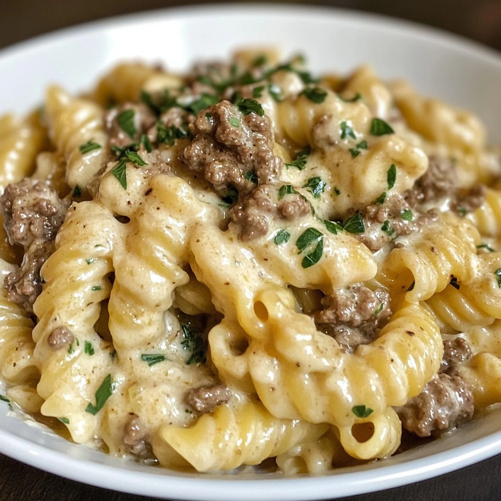 Cremige italienische Rindfleisch-Pasta