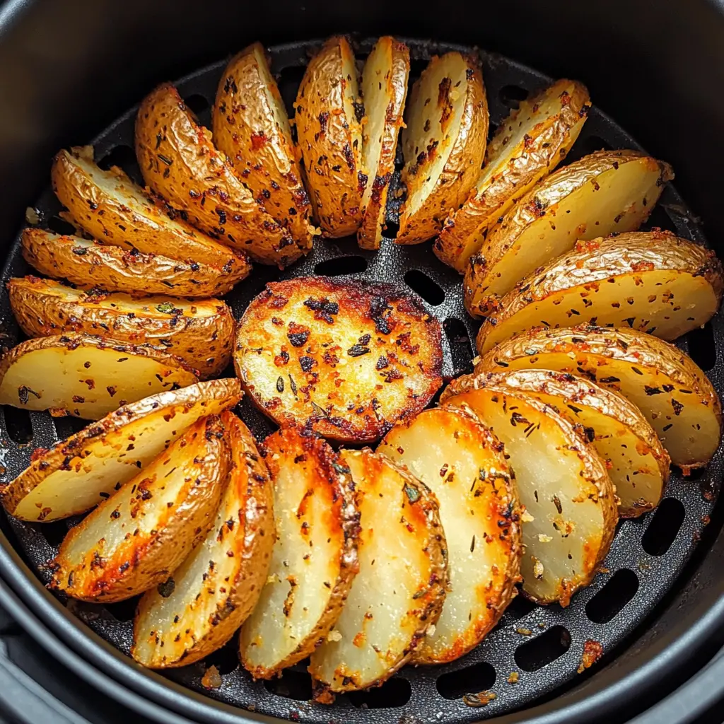Luftfritteuse geschnittene Kartoffeln