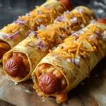 Gebackene Hot Dogs in Tortilla-Teig
