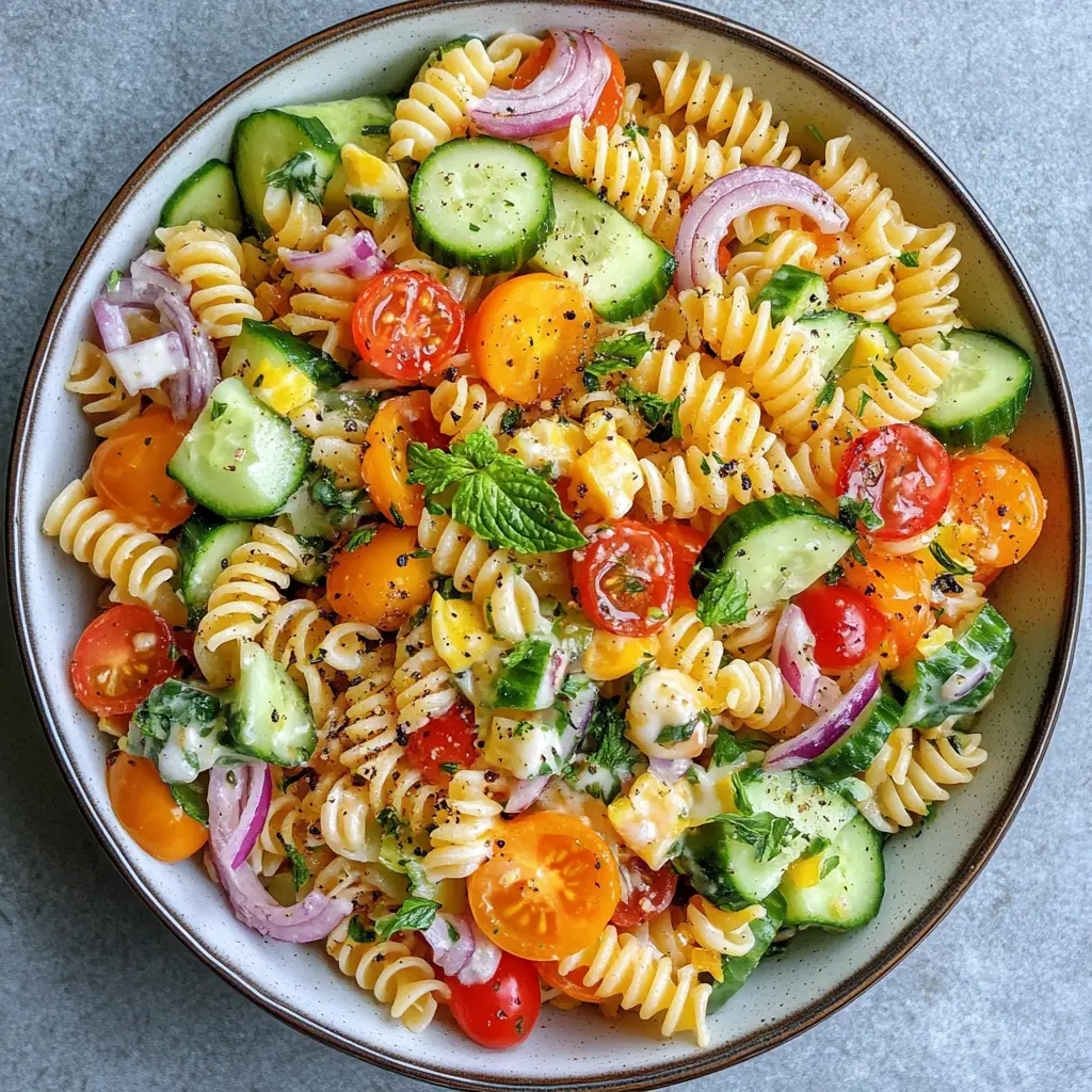 Pasta-Salat mit Joghurt-Dressing