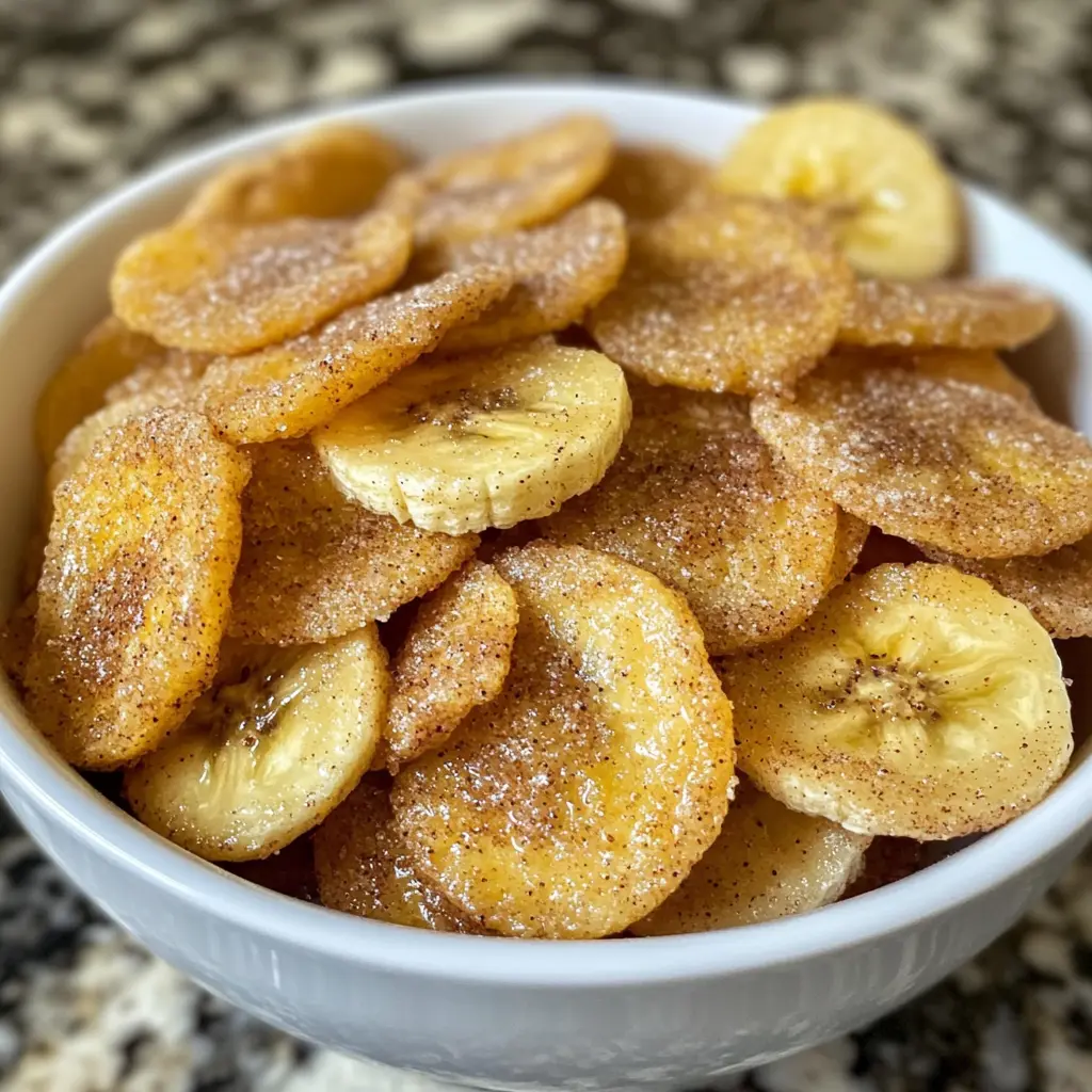 Zimt-Zucker-Luftfritteuse-Bananenchips