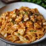 Cremiges Paprika-Hühnchen mit Tagliatelle-Nudeln